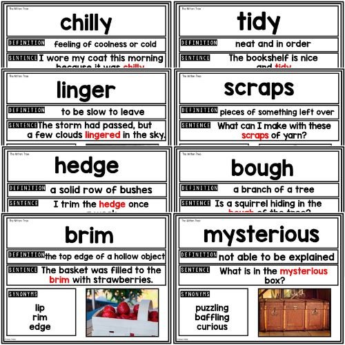 Vocabulary words for The Mitten Tree