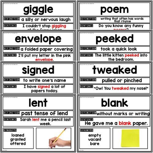 Valentine's read-aloud vocabulary for Roses are Pink, Your Feet Really Stink