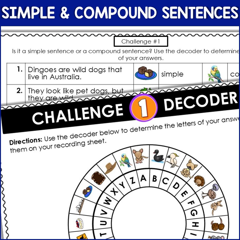 simple and compound sentences activity