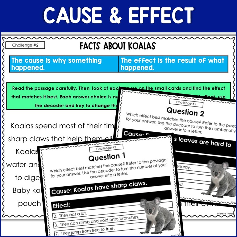cause and effect reading passage and questions